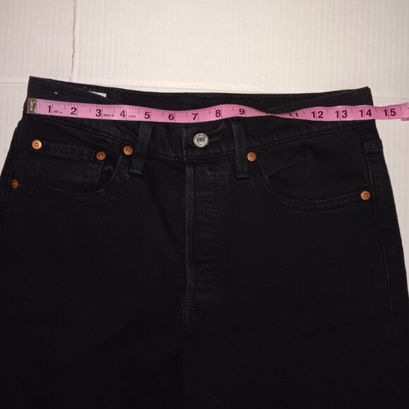 LEVI'S 501 SKINNY BUTTON FLY BLACK JEANS - Picture 9 of 14